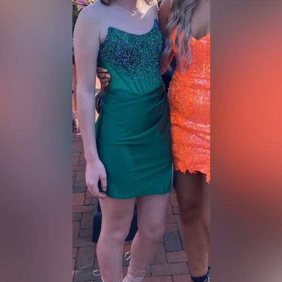 Amelia Couture 3021S Strapless Corset Satin Short Cocktail Dress - Picture 4 of 6